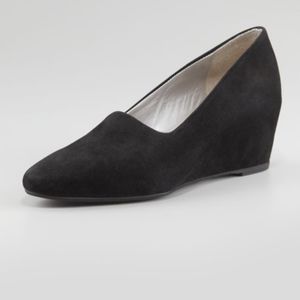 Aquatalia Pride Stretch Suede Wedge, Anthracite